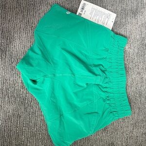 Green lululemon shorts never worn with tag still on.